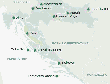 Chorvatsko přírodní parky - přírodní rezervace