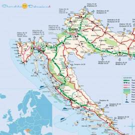 mapa Chorvatsko dálnice