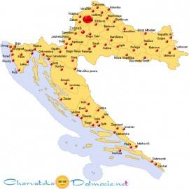 mapa Chorvatska města